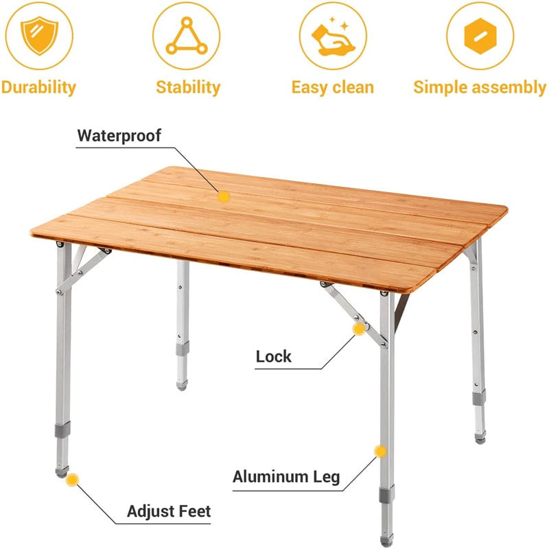 Bamboo Folding Camping Table