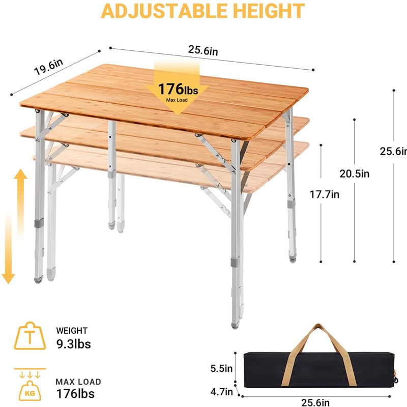 Bamboo Folding Camping Table