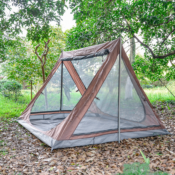 A-Frame Bridge 3Persons Canvas Tent With Sun Shelter